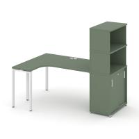 Стол эргономичный с опорным шкафом-купе с надставкой выс.