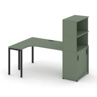 Стол эргономичный с опорным шкафом-купе с надставкой выс.