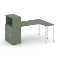 Стол эргономичный с опорным распаш. шкафом с надставкой низ.