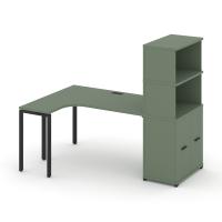 Стол эргономичный с опорным распаш. шкафом с надставкой выс.