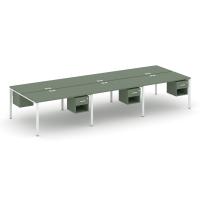 Рабочая станция двухсторонняя с подвес. тумбами на 6 мест