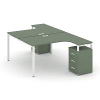 Рабочая станция с 2 опорными тумбами