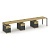 Рабочая станция 3 места с 3 опорными тумбами